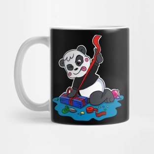 Cute Christmas Panda Packs a Gift Mug